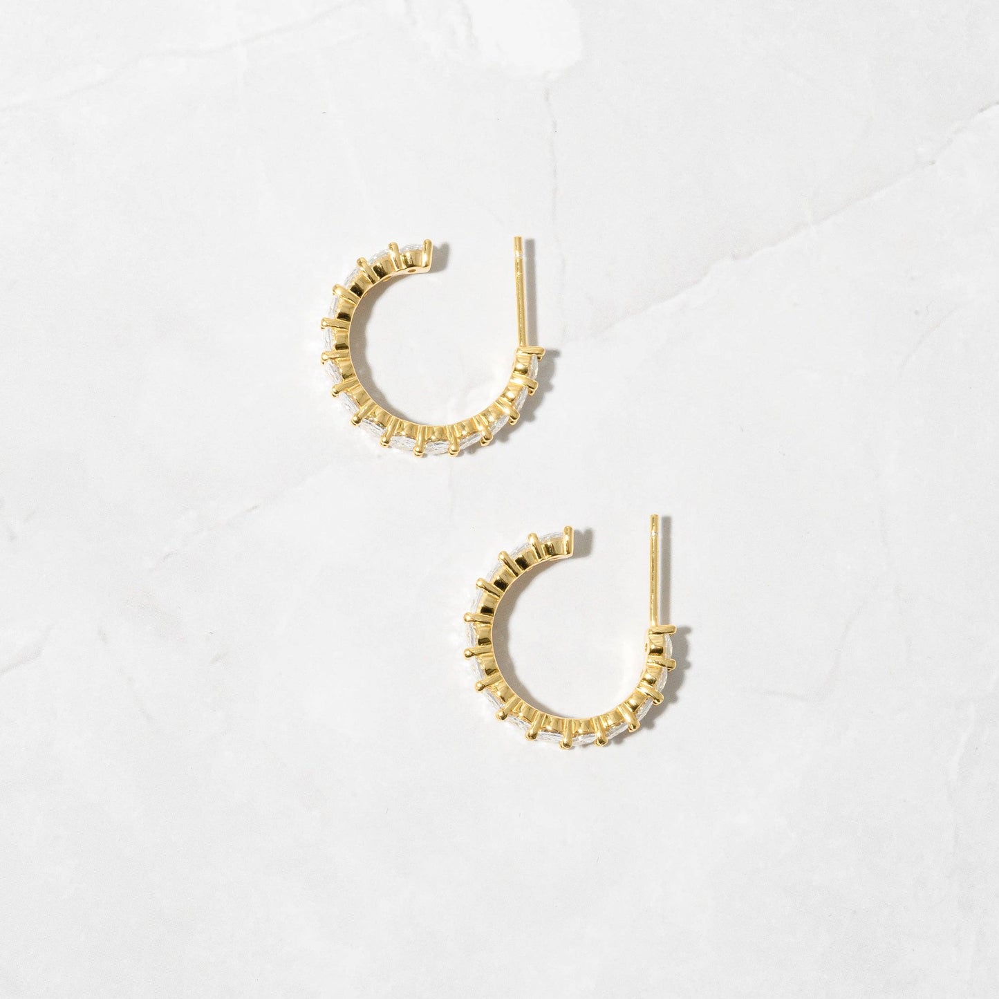 Oval Studded Hoop Earrings