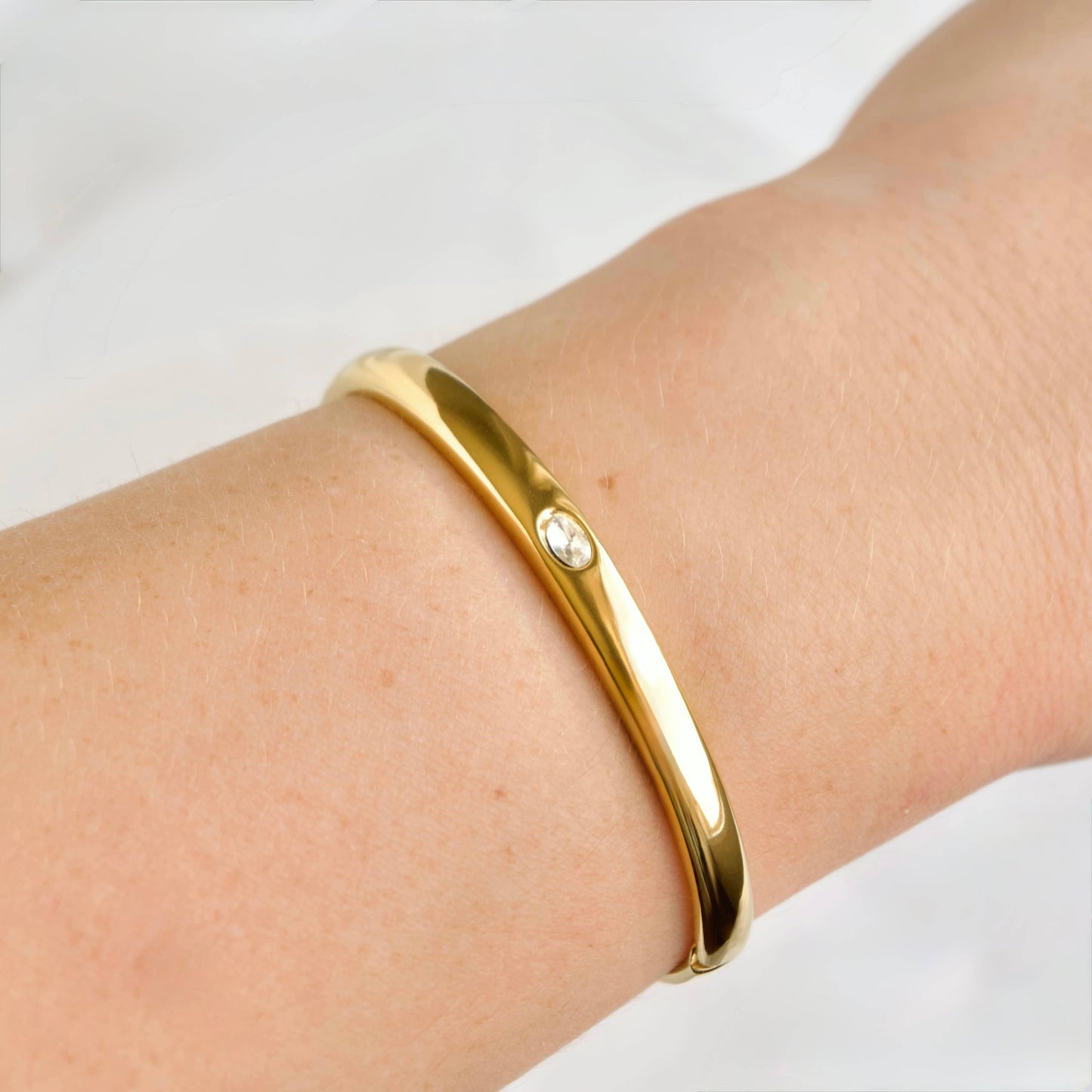 Mixed Motif Gold Hinged Bangle Set - Stainless Steel