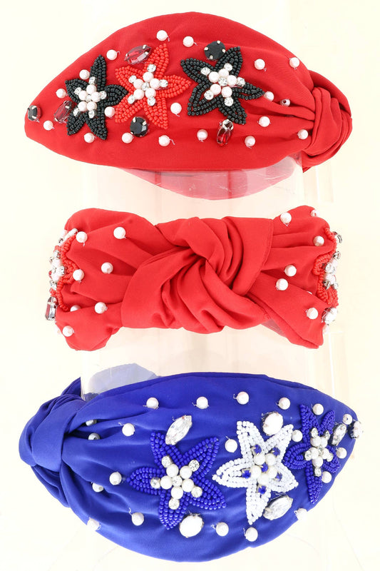 Christmas Beaded Star Knotted Headband