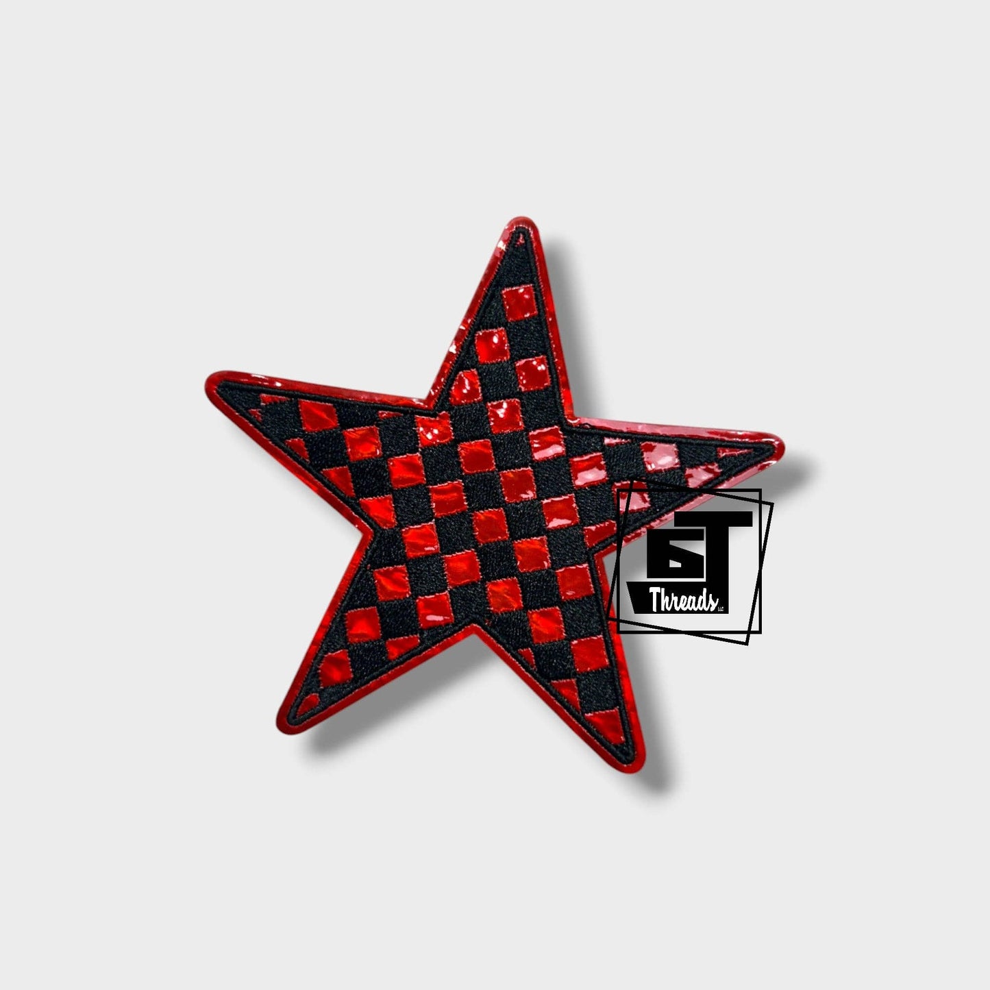Metallic Checkered Stars....Cap Patches Only