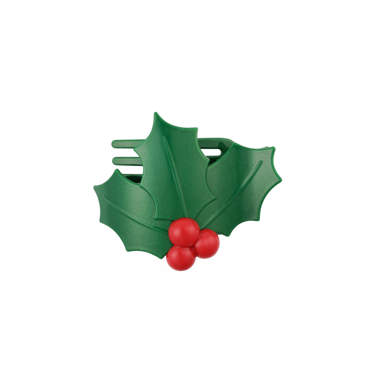 Glitter Holly Leaves | Flat Hair Clip