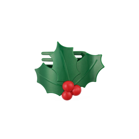 Glitter Holly Leaves | Flat Hair Clip