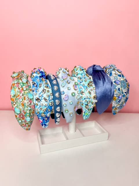 Blue Spring Jeweled Headbands — Floral Collection
