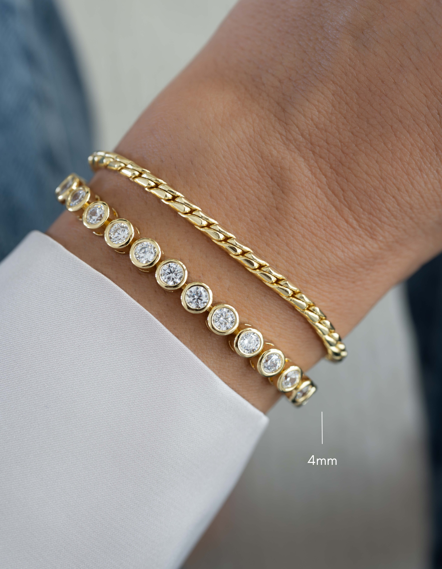 Round Bezel Tennis Bracelet