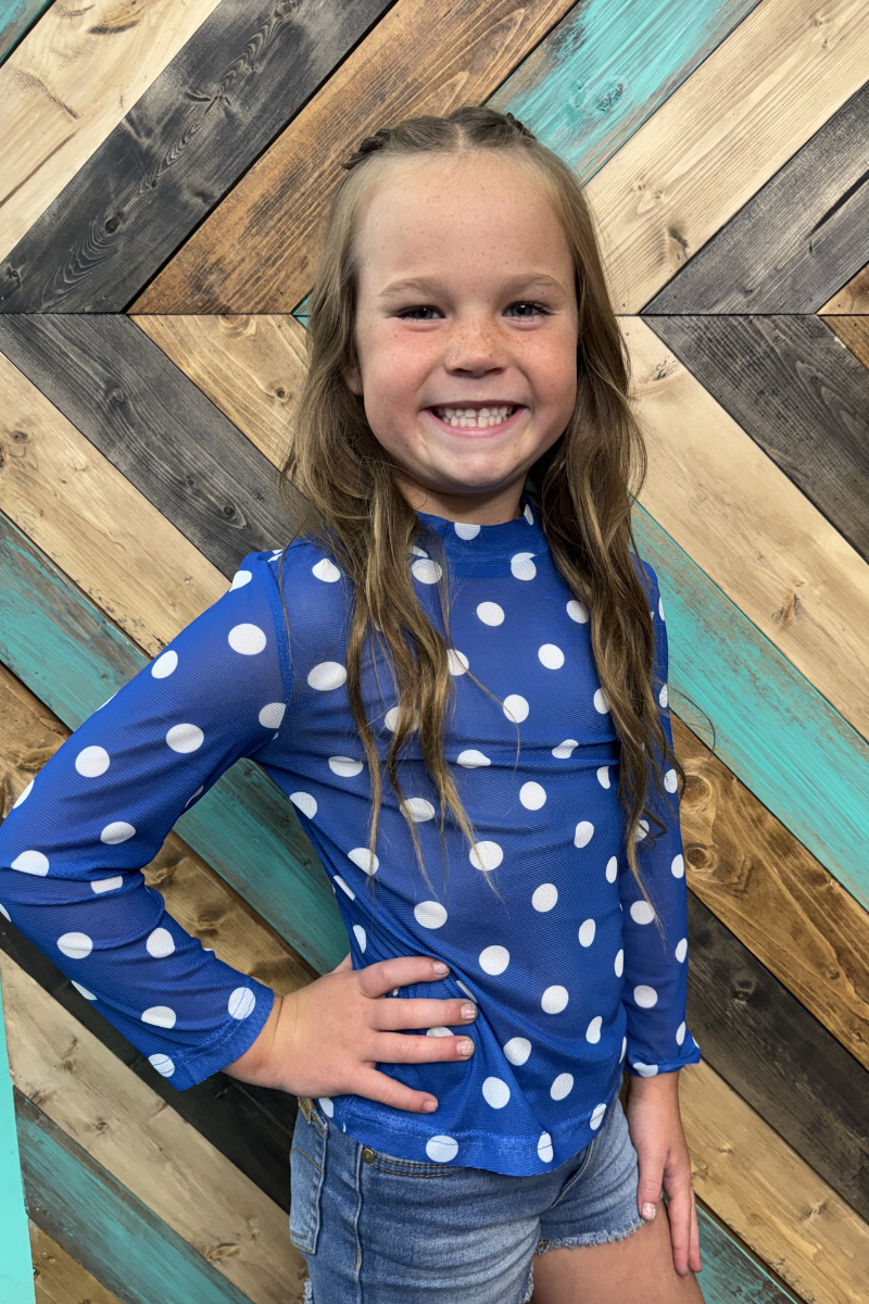 Mini Kickoff Season Blue Mesh Top