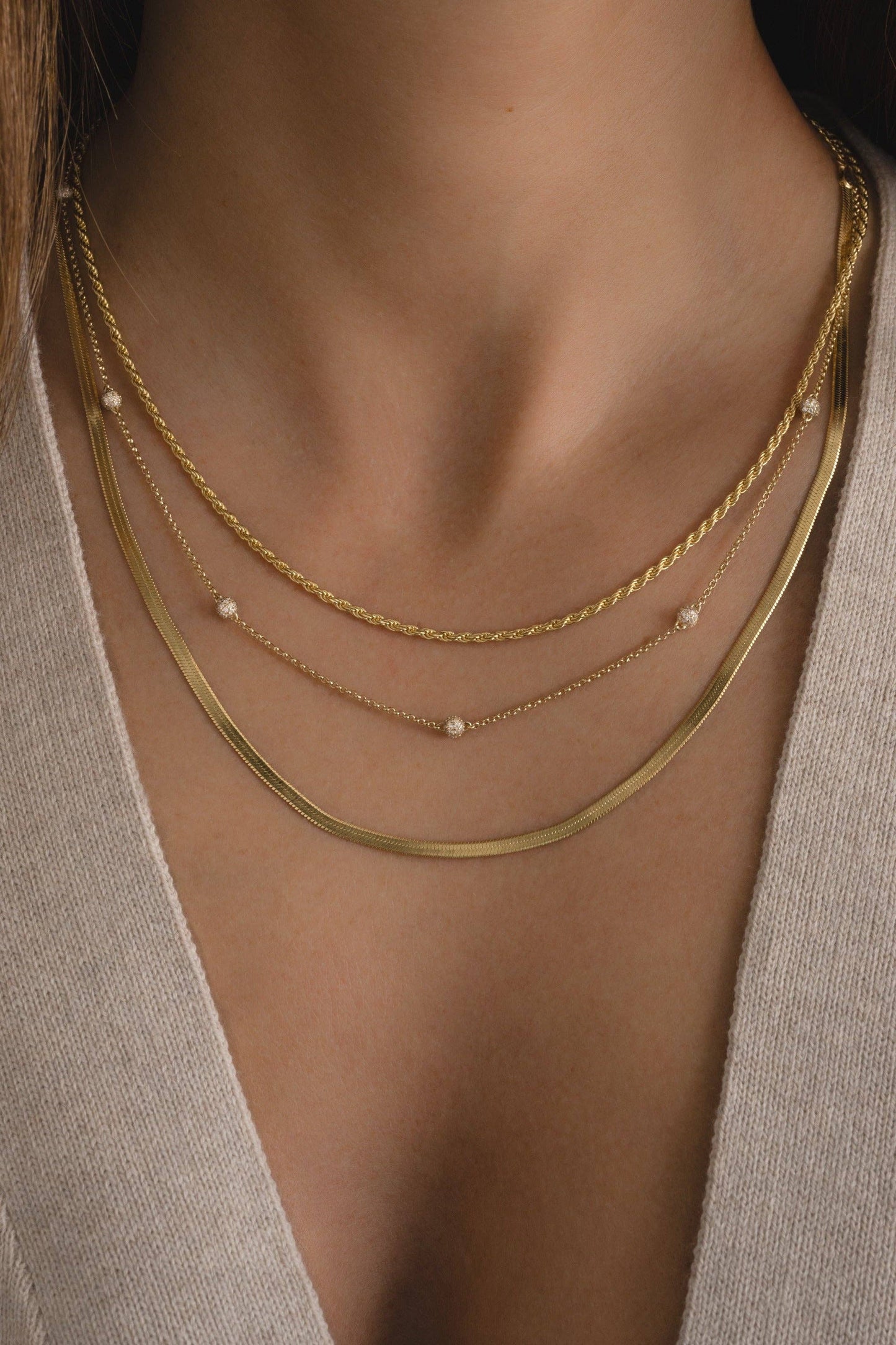 Diamond Beaded Pavé Necklace