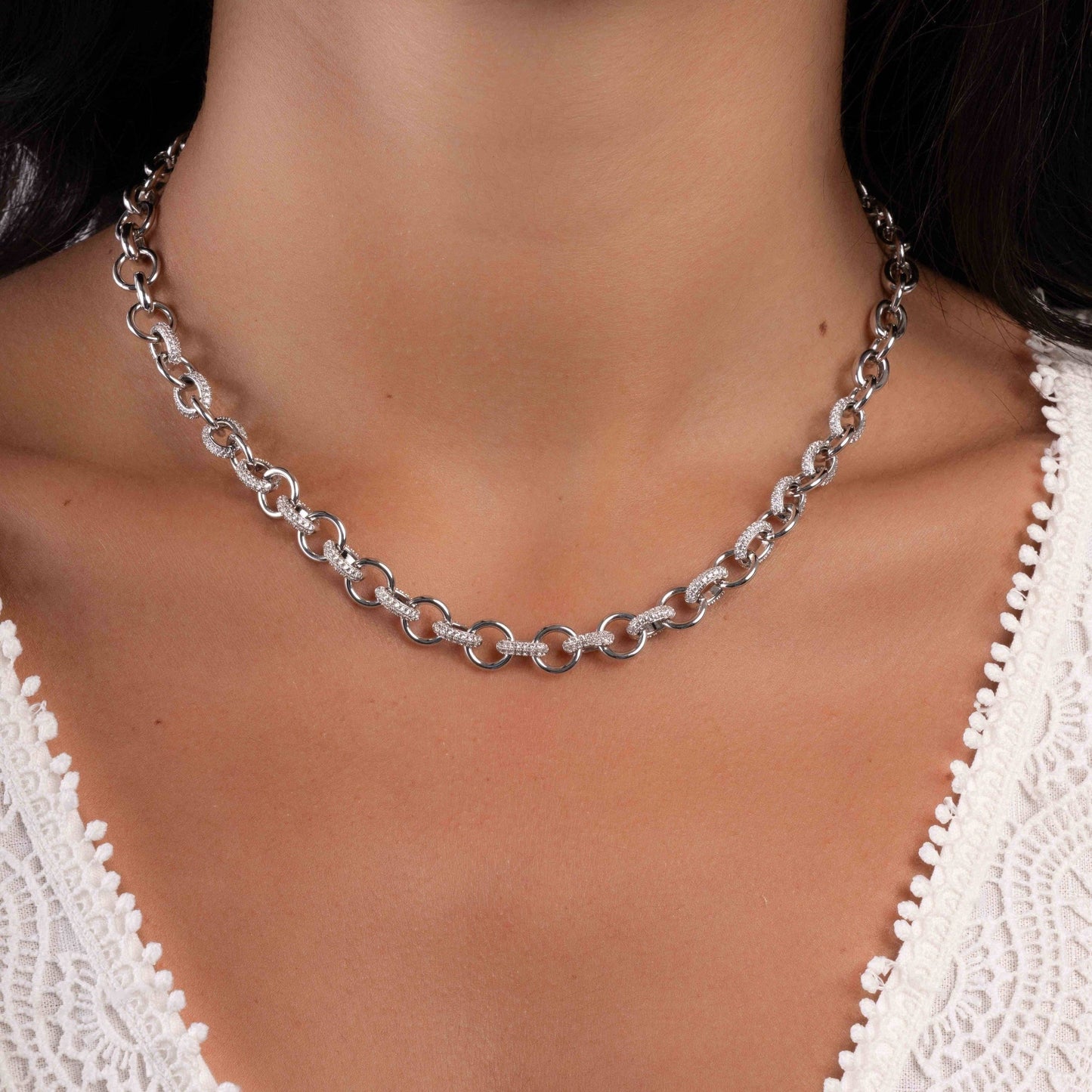 Statement Pave Loop Necklace