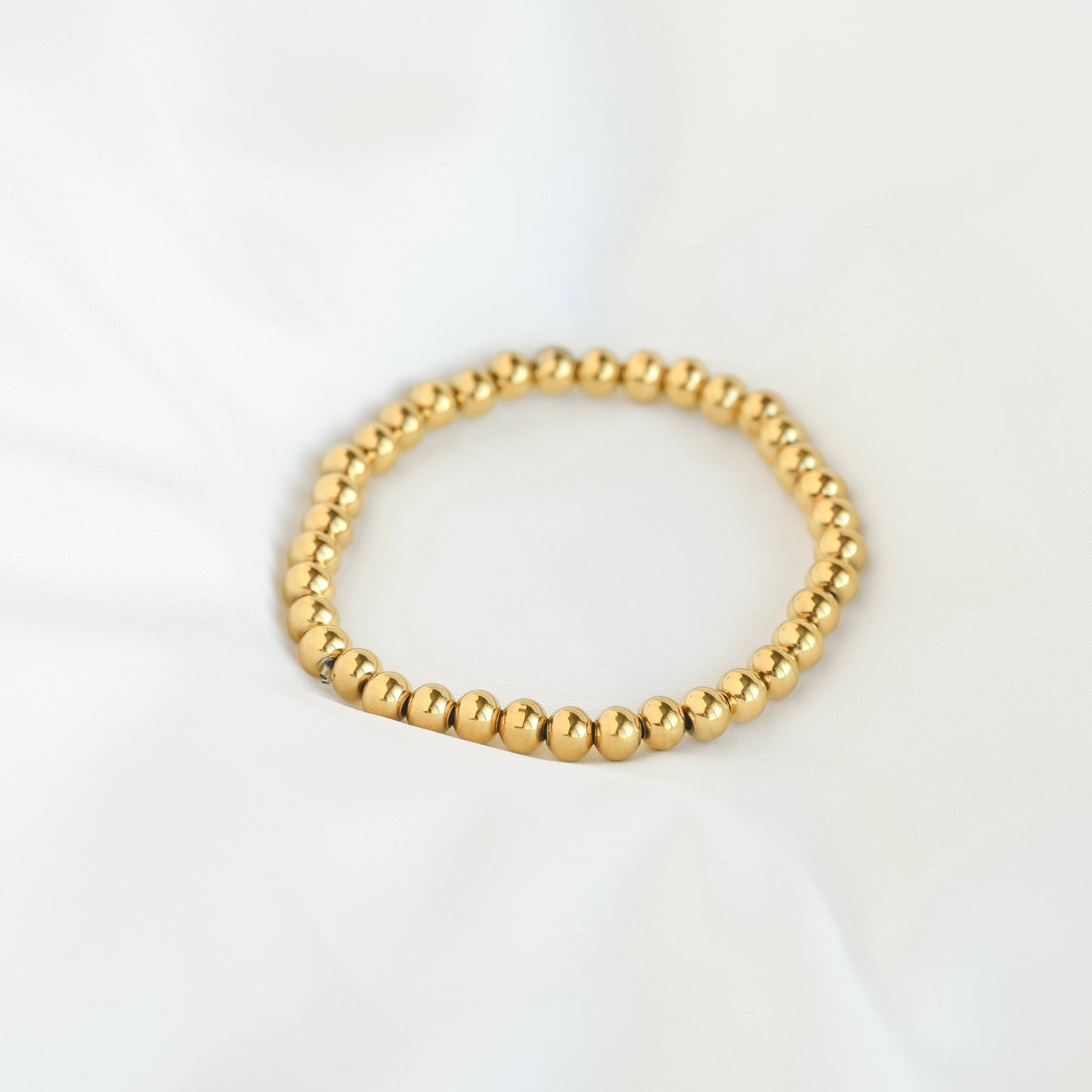 18k Gold Bracelets - Gold Beaded, Paperclip, Tennis Bracelet