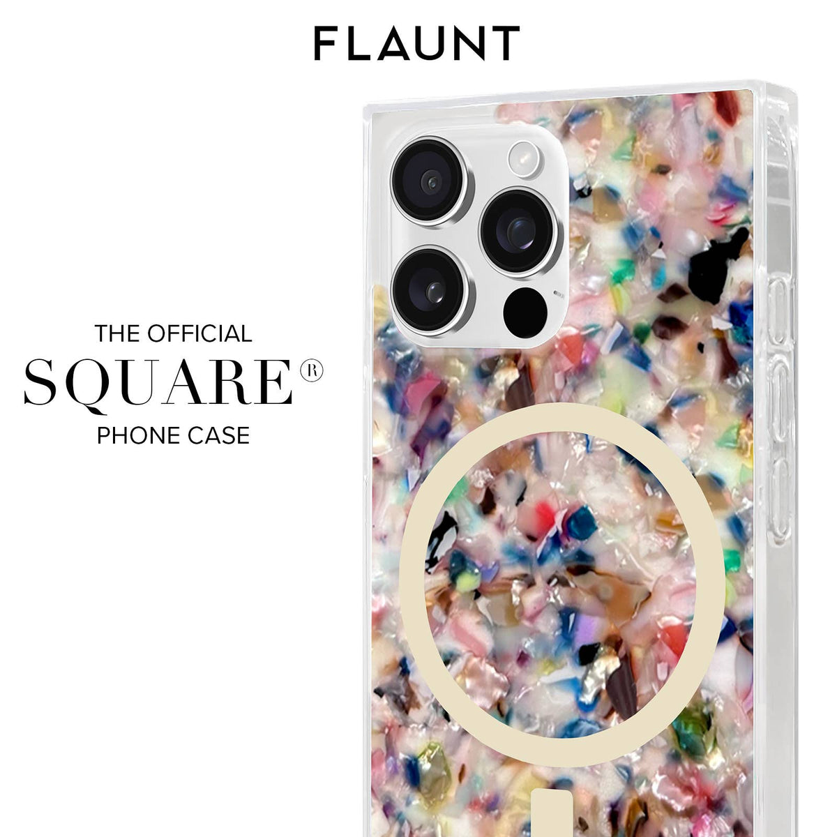 Rainbow Confetti Tortoise Shell MagSafe iPhone Case