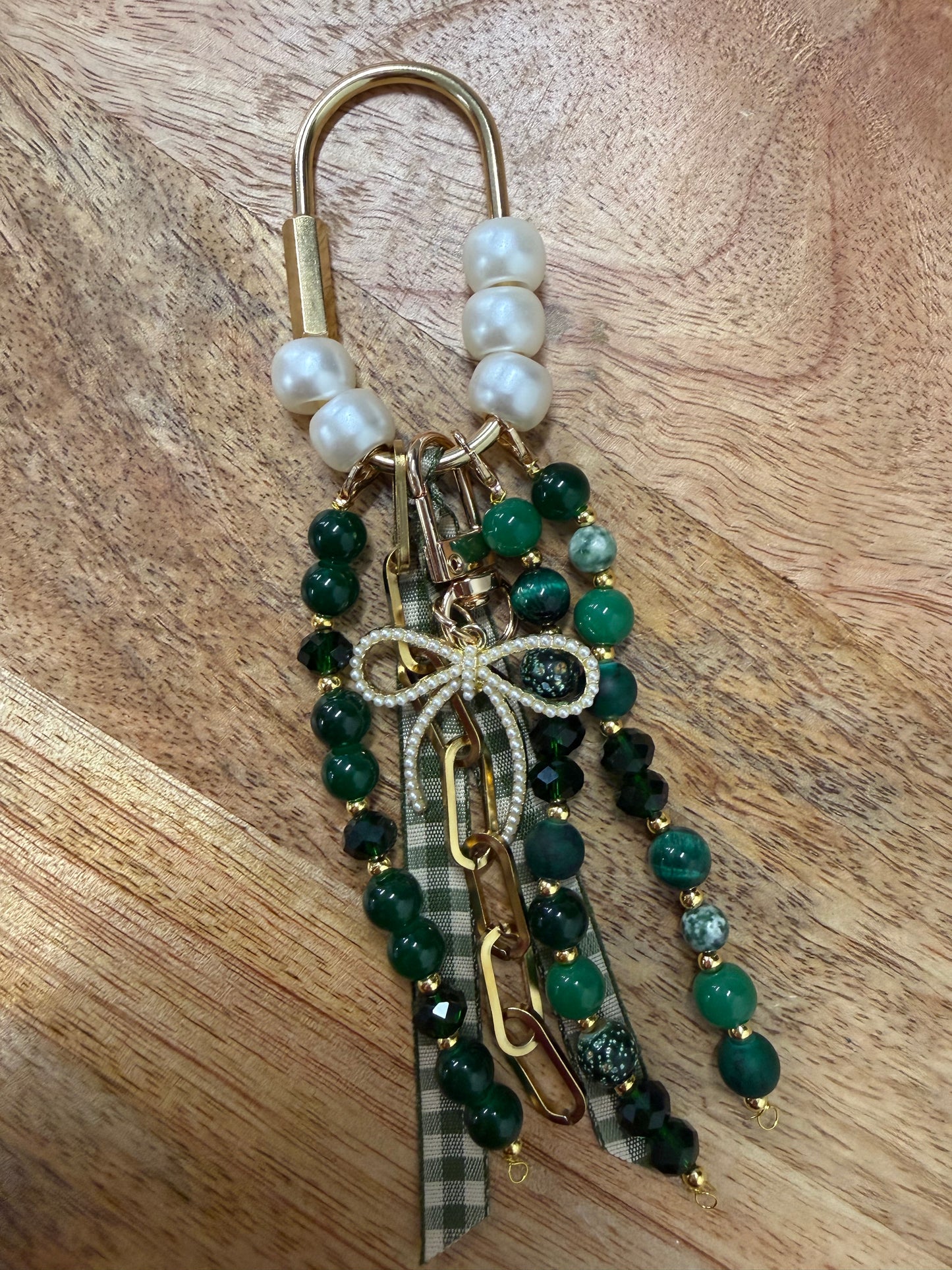 Large Beaded Carabiner Bag Charm