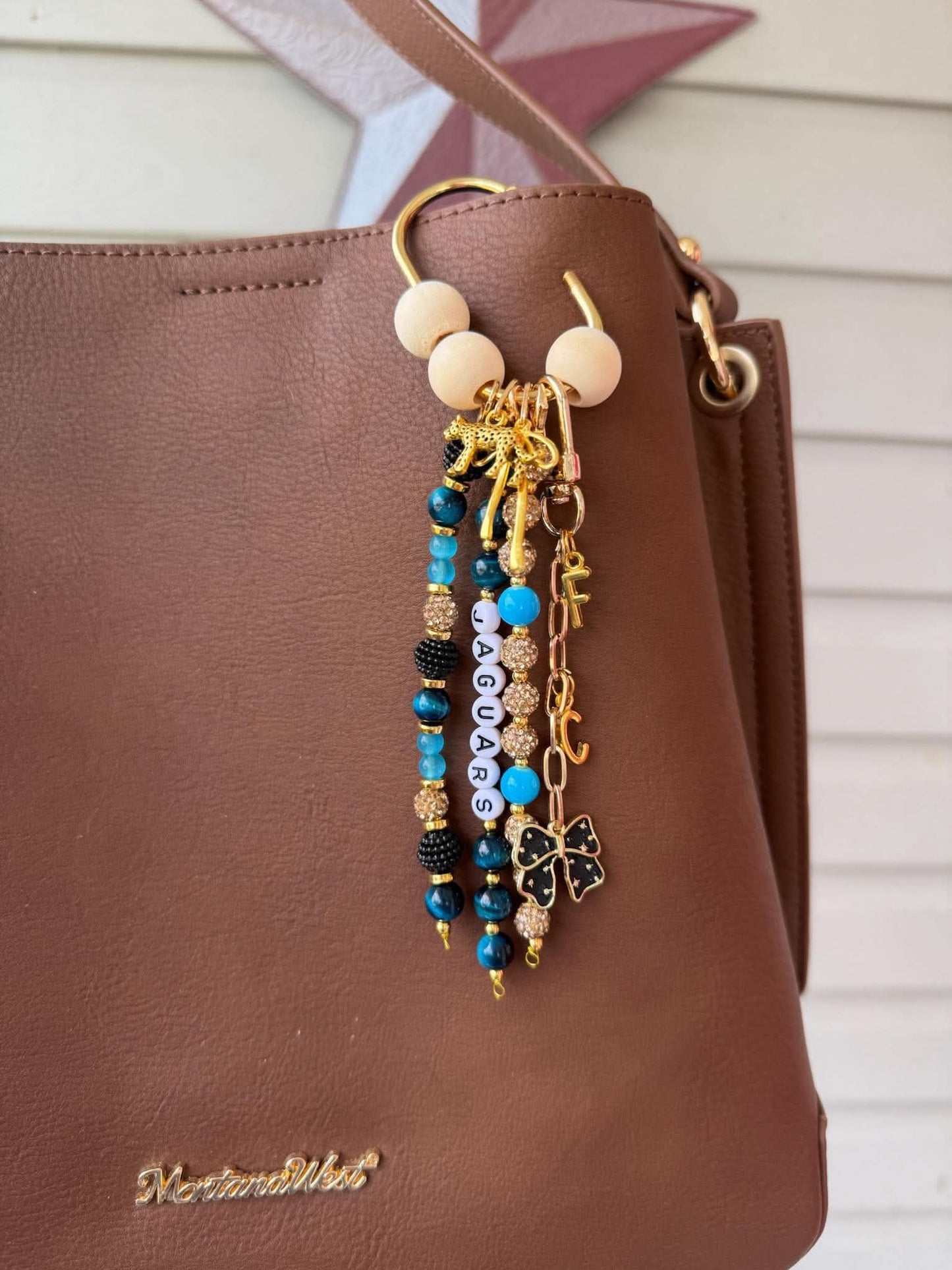 Large Beaded Carabiner Bag Charm