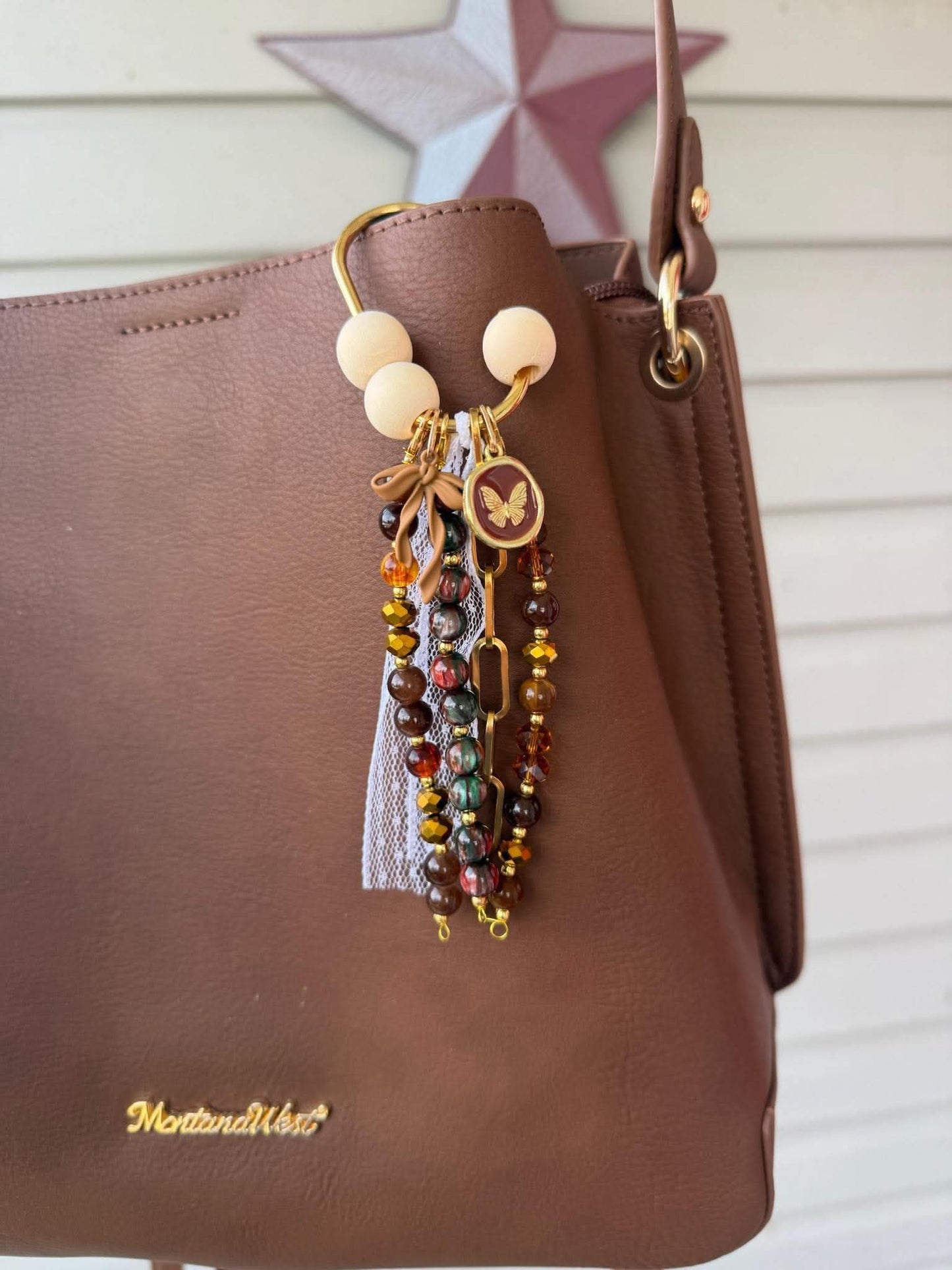 Large Beaded Carabiner Bag Charm
