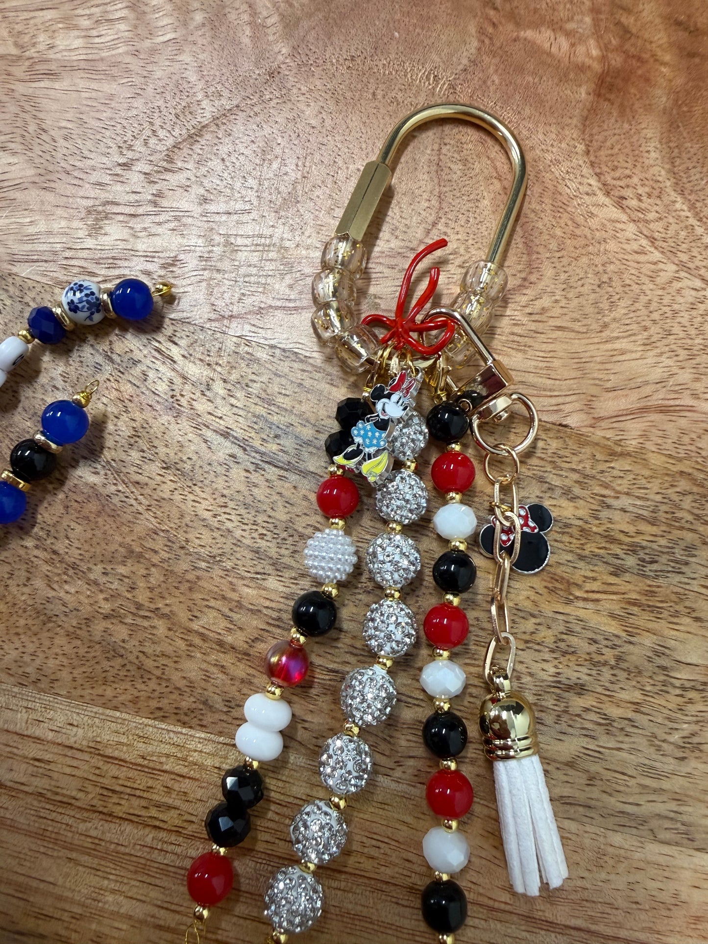 Large Beaded Carabiner Bag Charm
