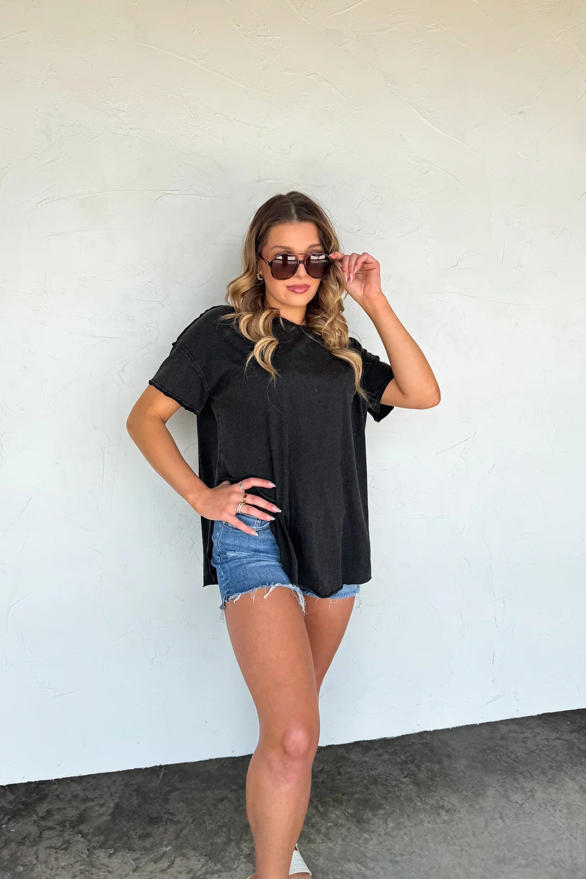Washed Cotton Boyfriend Tee