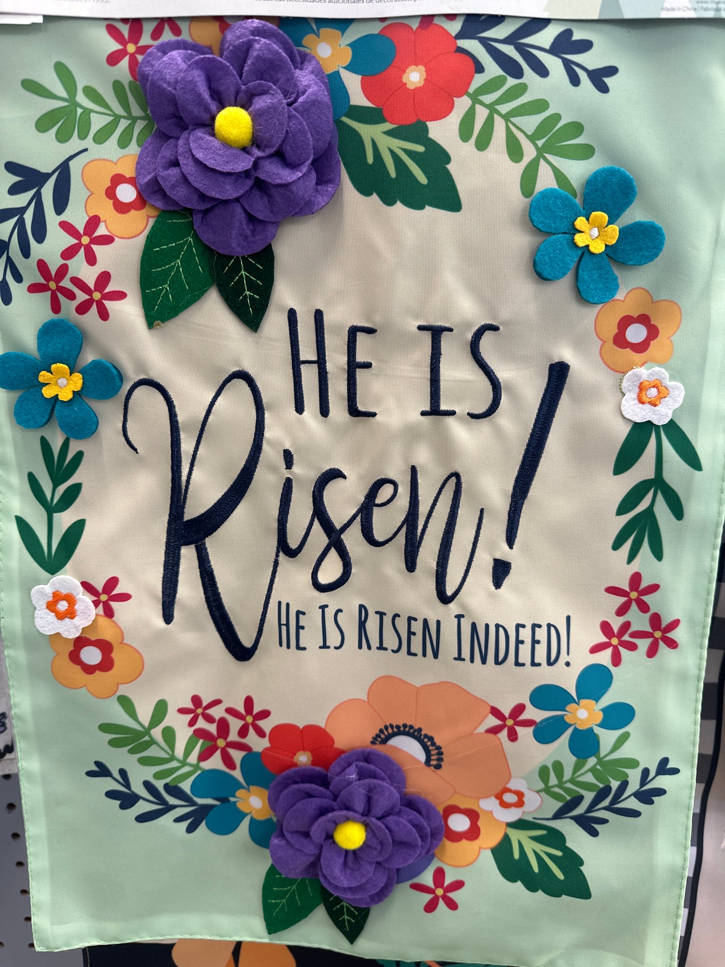 He is risen! Garden flag