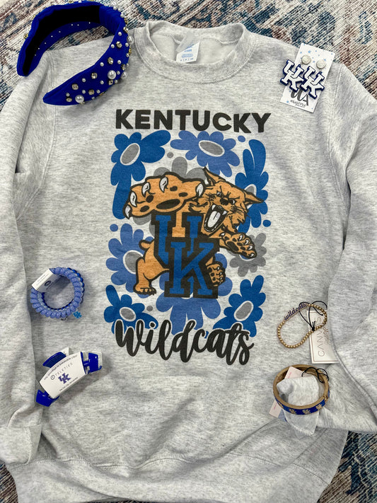 Wildcats Retro Floral Crewneck