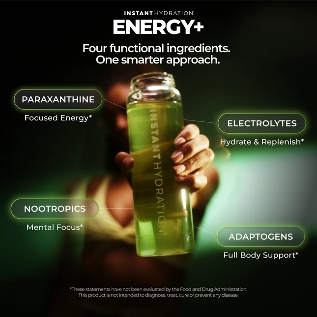 Instant Hydration Energy+ Electrolyte Drink Mix - Sour Green Apple (20 sticks)