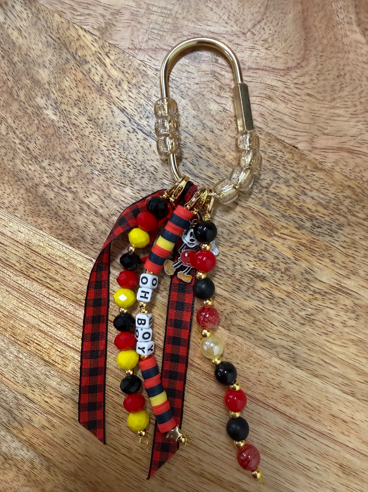 Large Beaded Carabiner Bag Charm