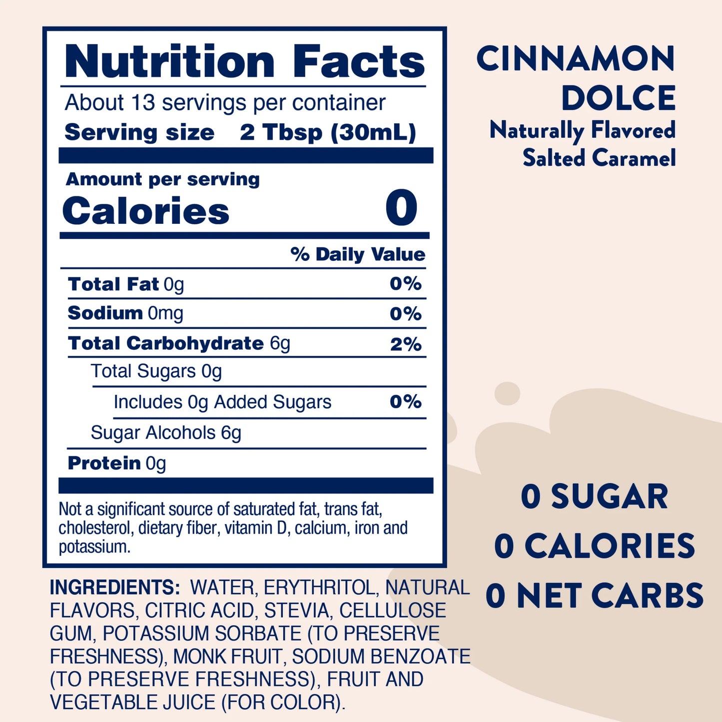 Naturally Sweetened Cinnamon Dolce Syrup
