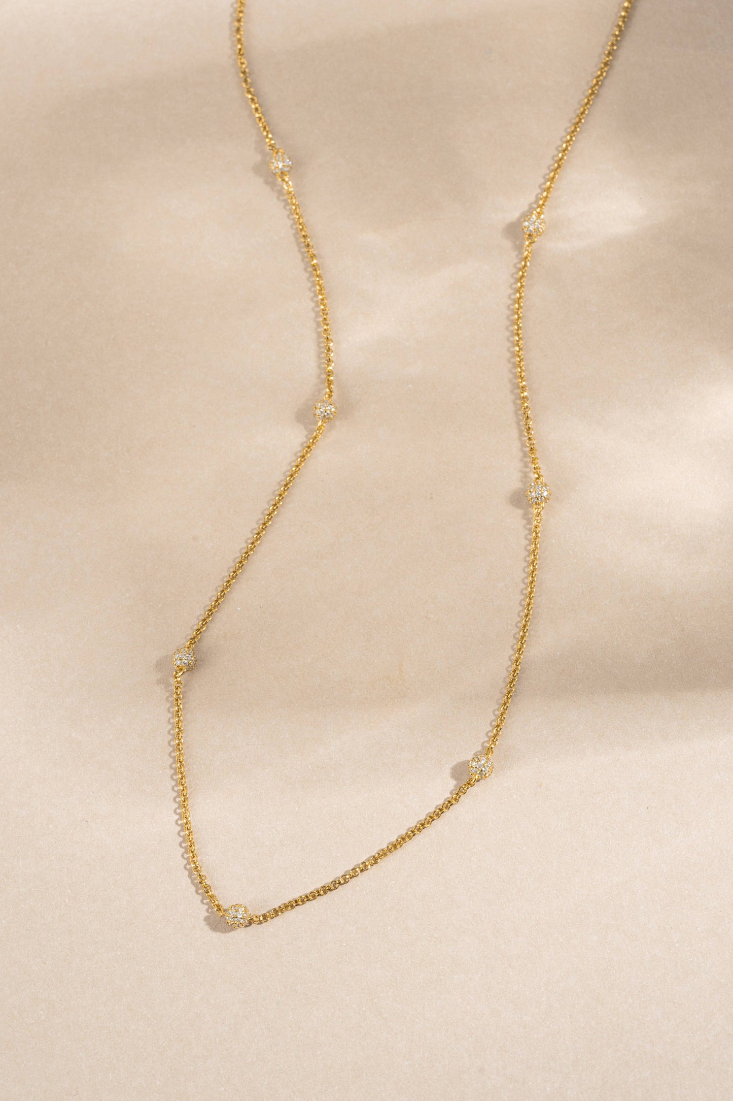 Diamond Beaded Pavé Necklace