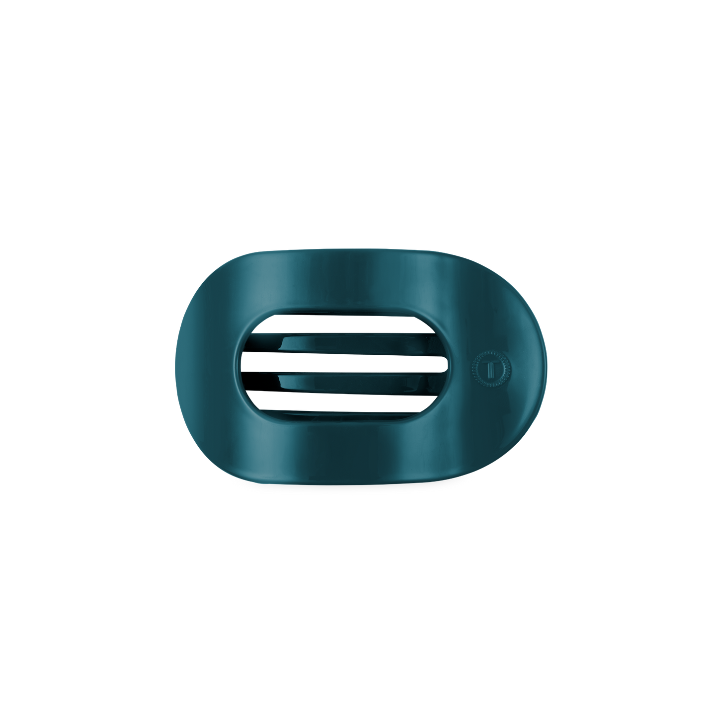 Teal With It Small Flat Round Hair Clip