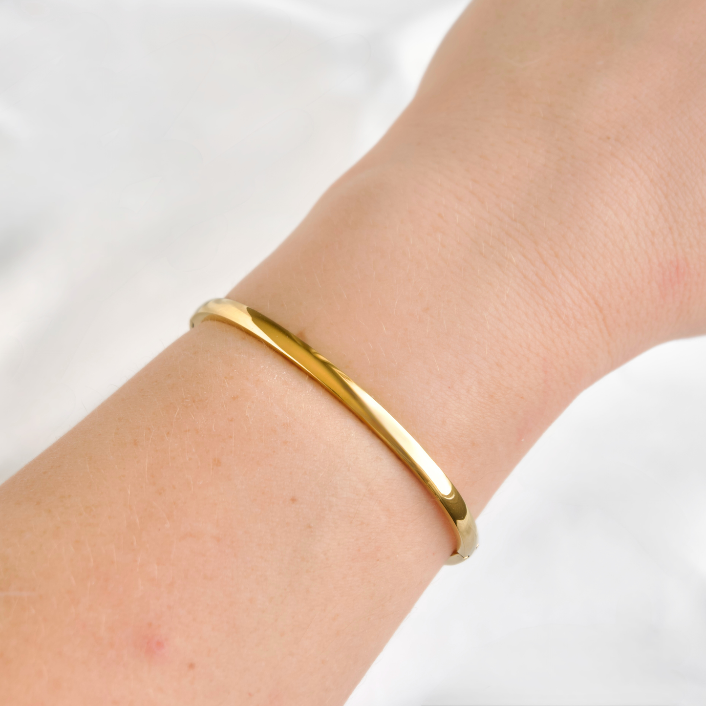 Mixed Motif Gold Hinged Bangle Set - Stainless Steel