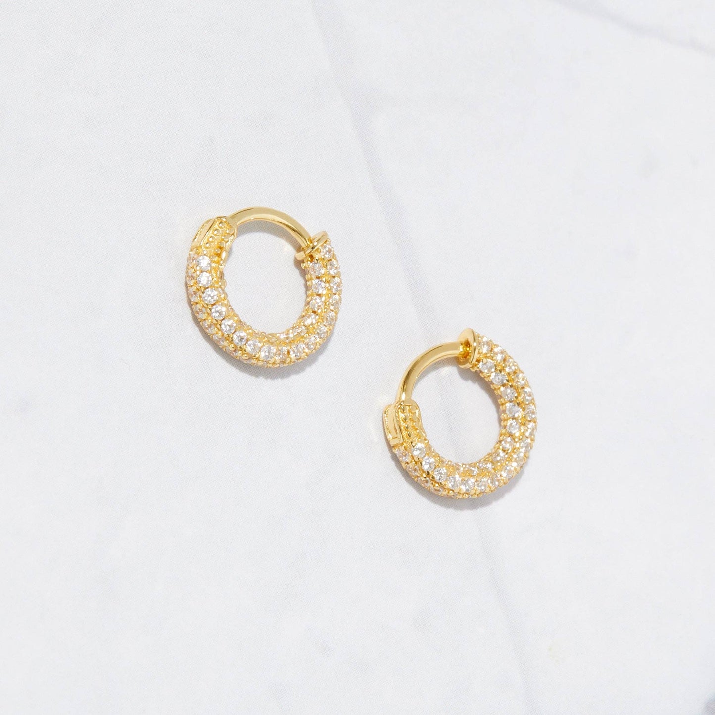 12mm Pavé Hoop Earrings