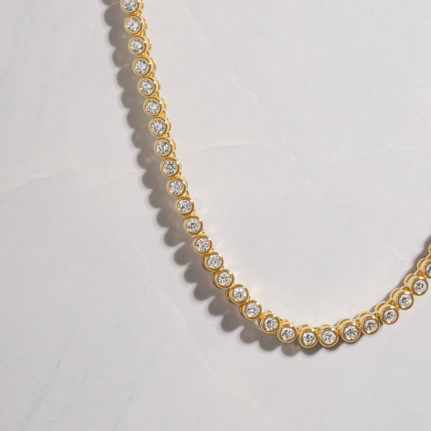 Round Bezel Tennis Necklace