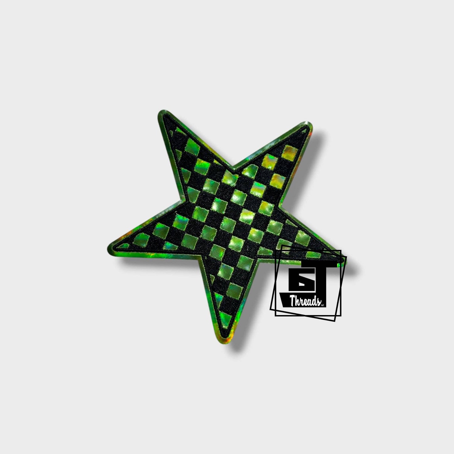 Metallic Checkered Stars....Cap Patches Only