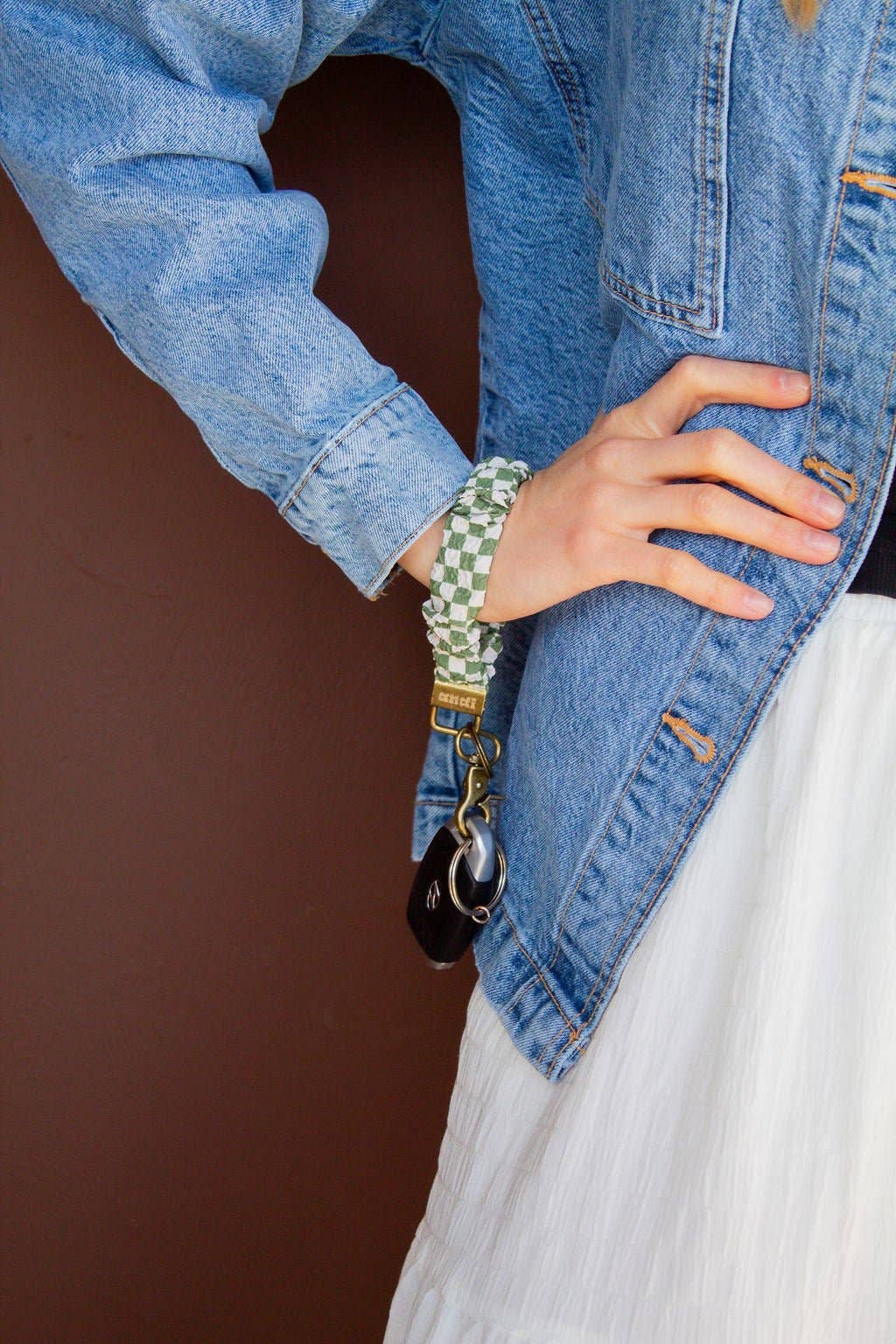 Lindsey Checked Keychain