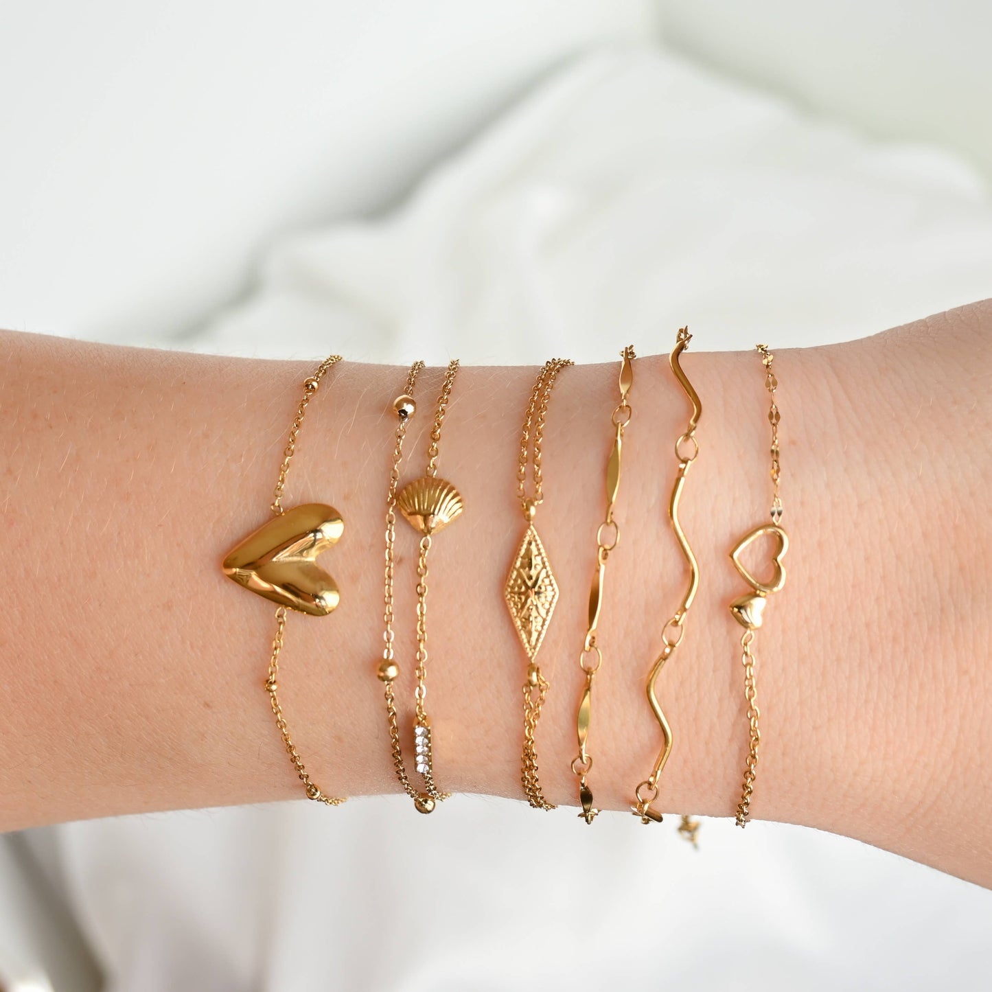 Everyday Gold Charm & Chain Bracelets - Stainless Steel