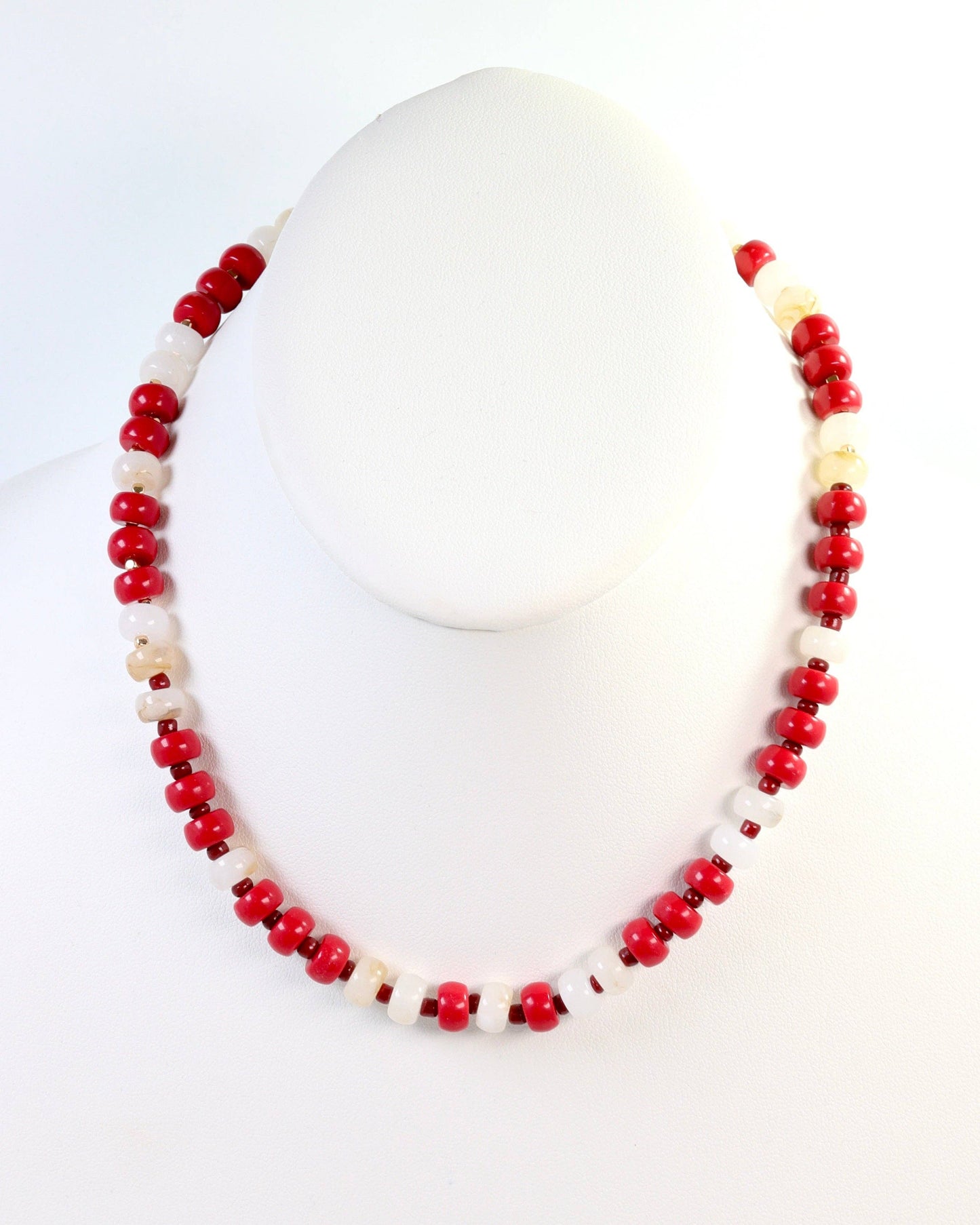 Ellison Stone Necklace Crimson White