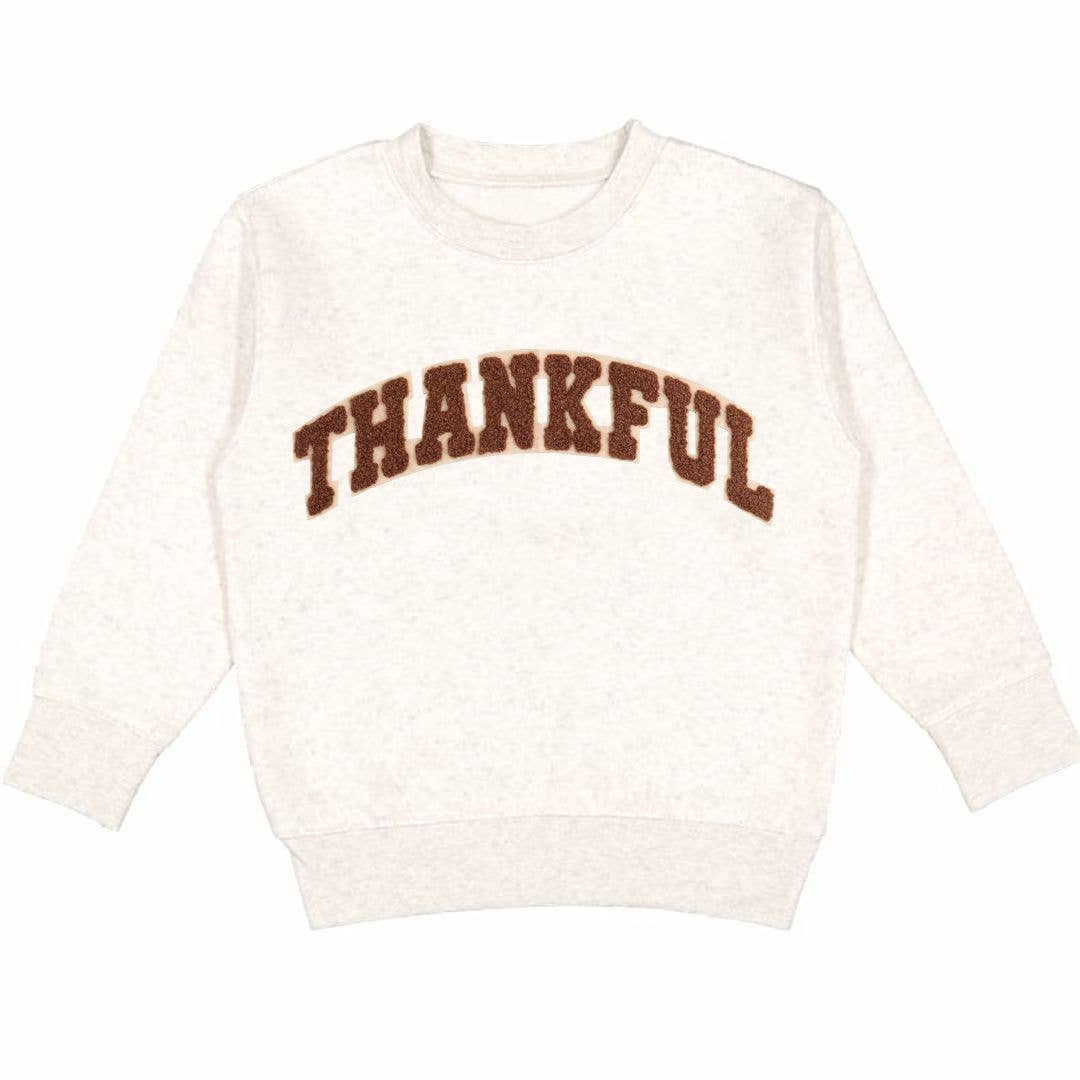 Thankful Patch Varsity Thanksgiving Sweatshirt - Boys