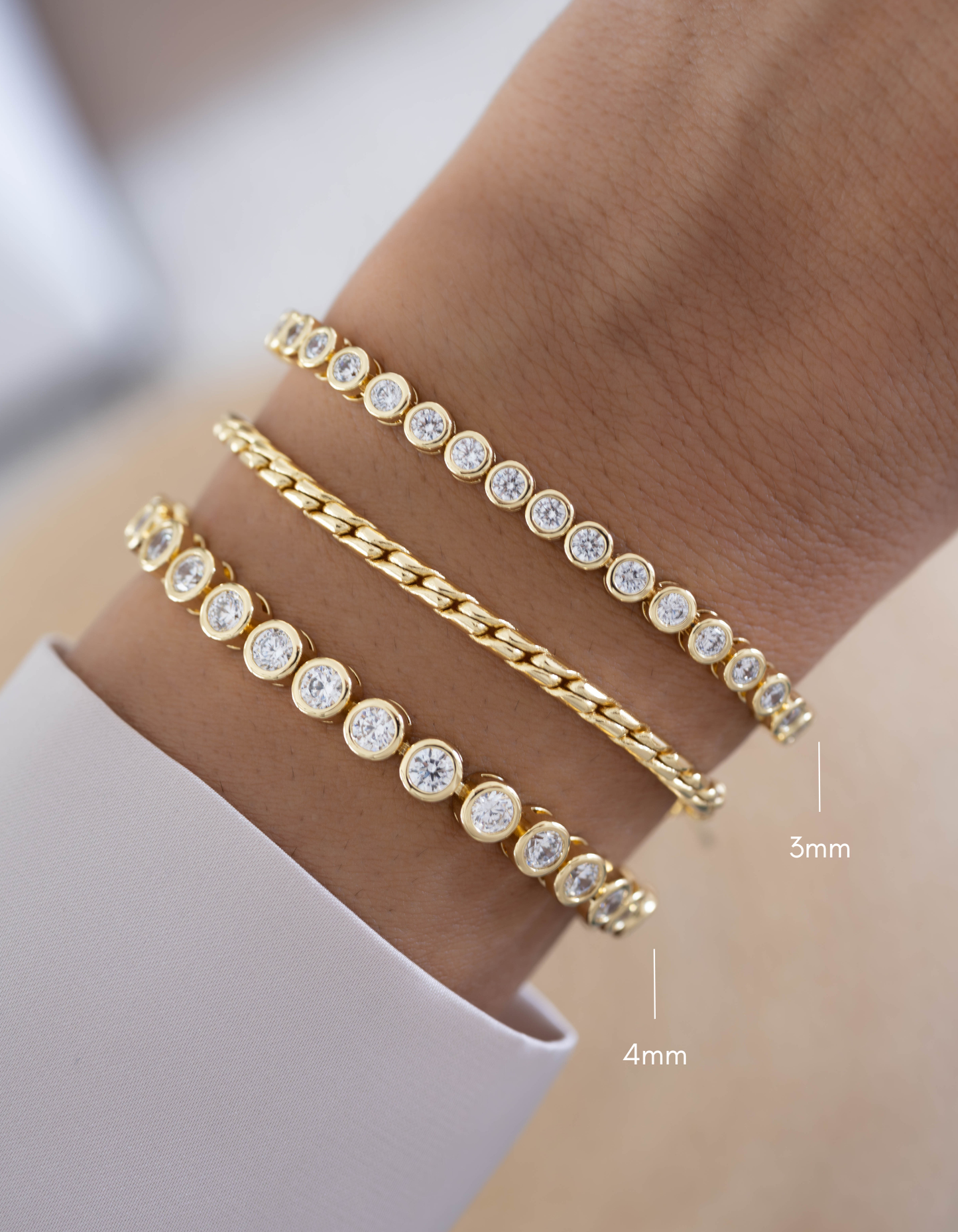 Round Bezel Tennis Bracelet