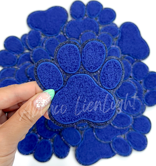 Royal chenille paw print trucker hat patch iron on