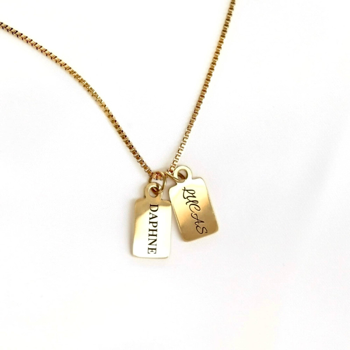 Custom Tag Charm Necklace - Multiple Bar Family Necklace