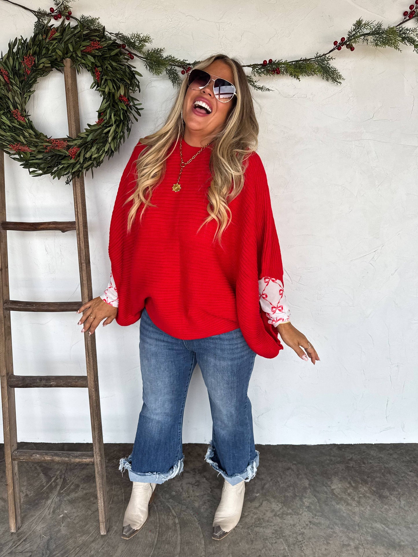 CHRISTMAS MEG PULLOVER PONCHO