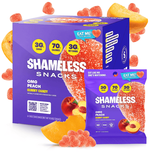 OMG Sour Peach Low Sugar Gummies 1.8oz – 6ct