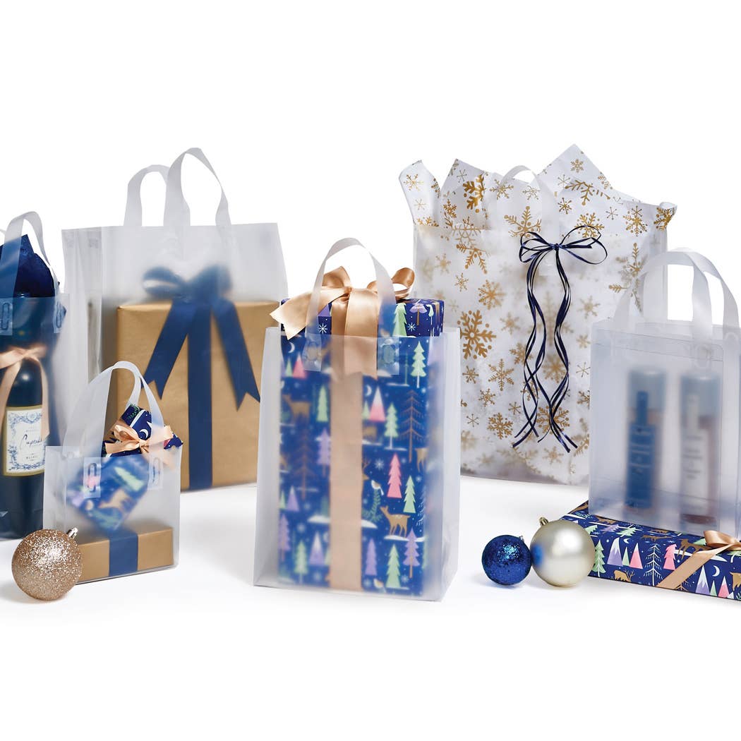 Frosted Plastic Retail Gift Bags