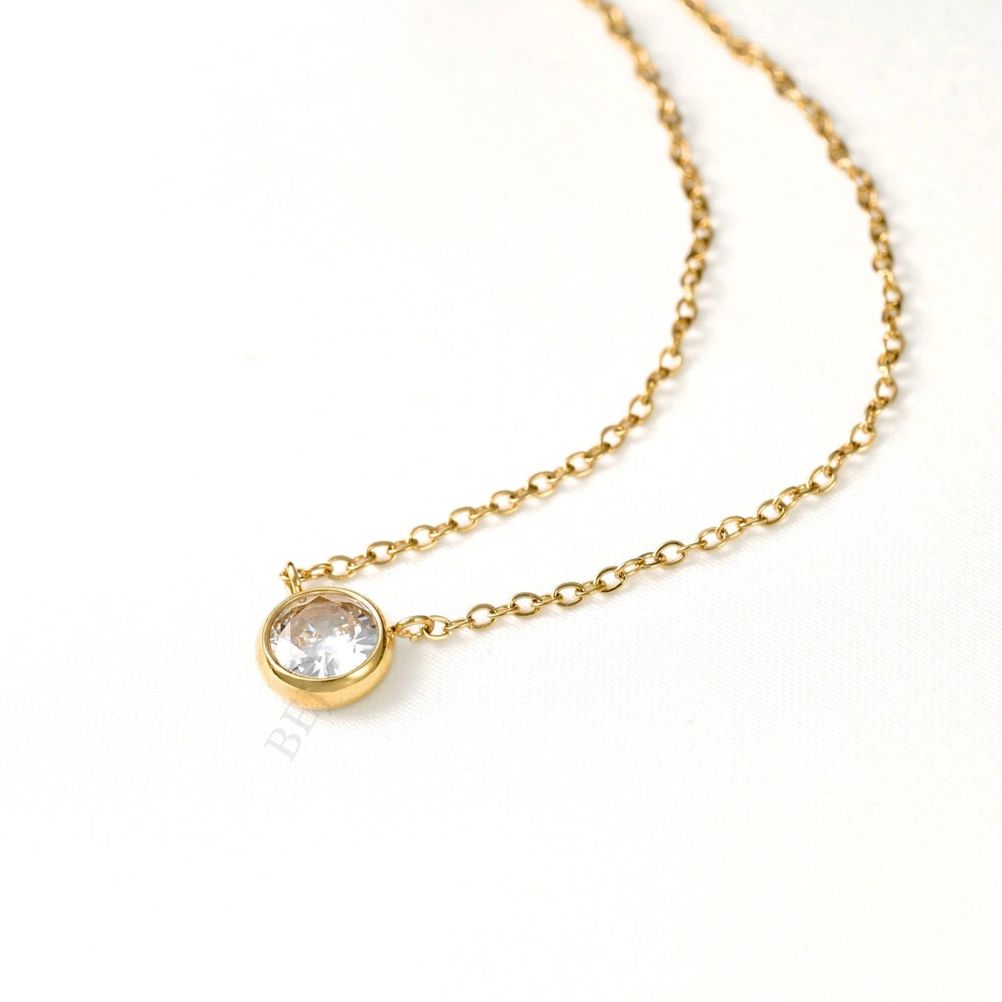 Geometric Gold Diamond Pendant Necklaces - Stainless Steel