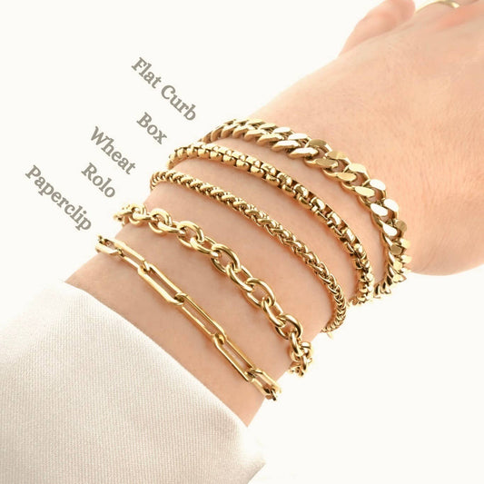 Stainless Steel Bold Bracelets - Chunky Gold Silver Bracelet