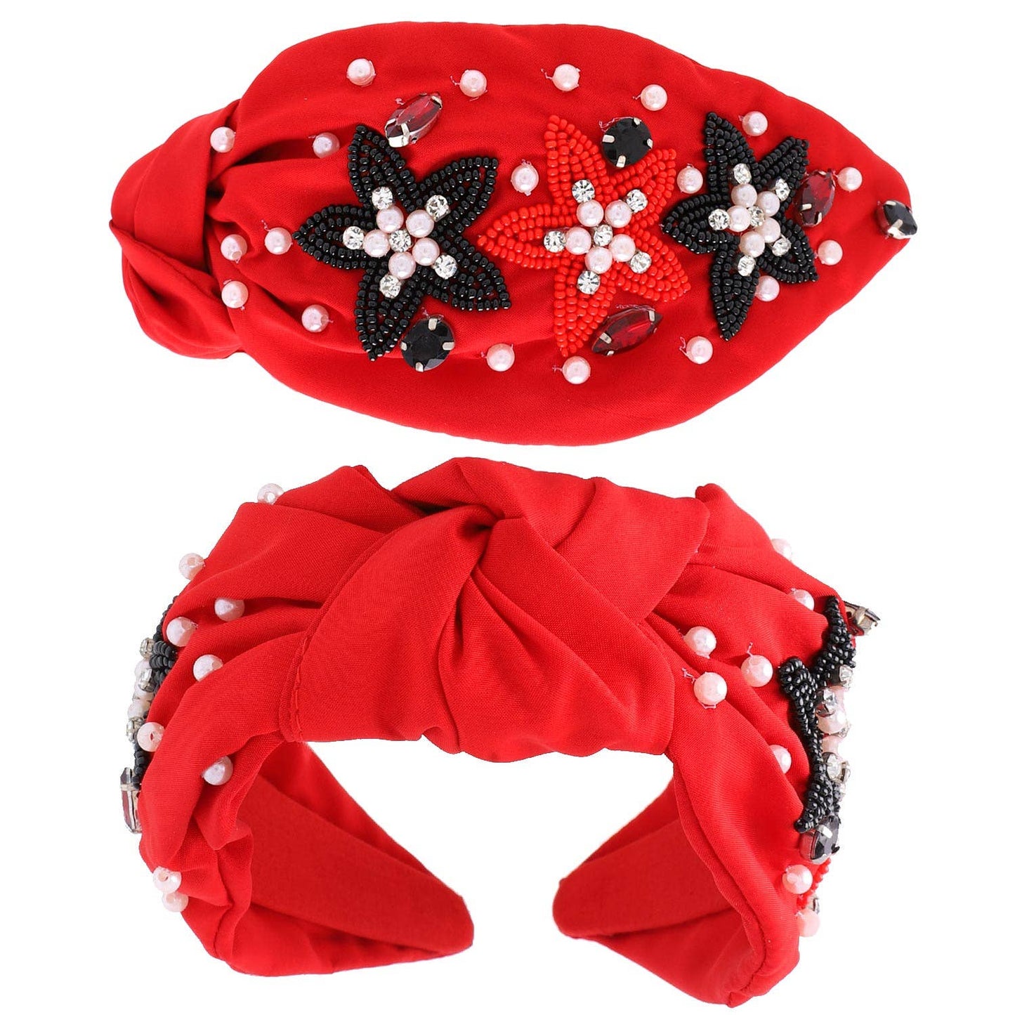 Christmas Beaded Star Knotted Headband