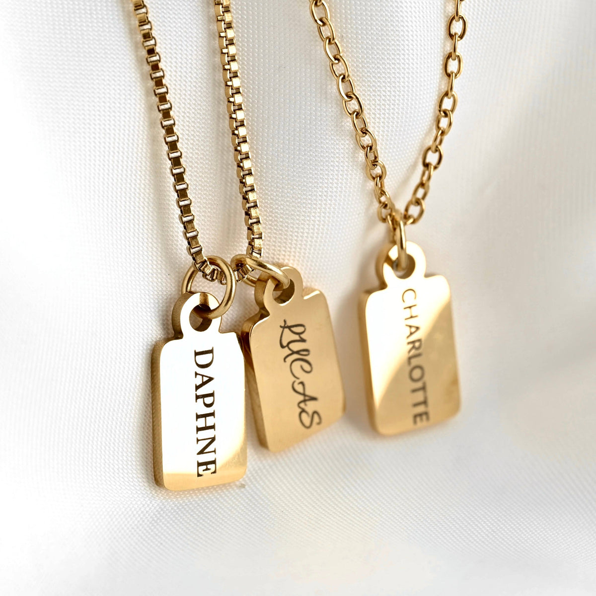 Custom Tag Charm Necklace - Multiple Bar Family Necklace