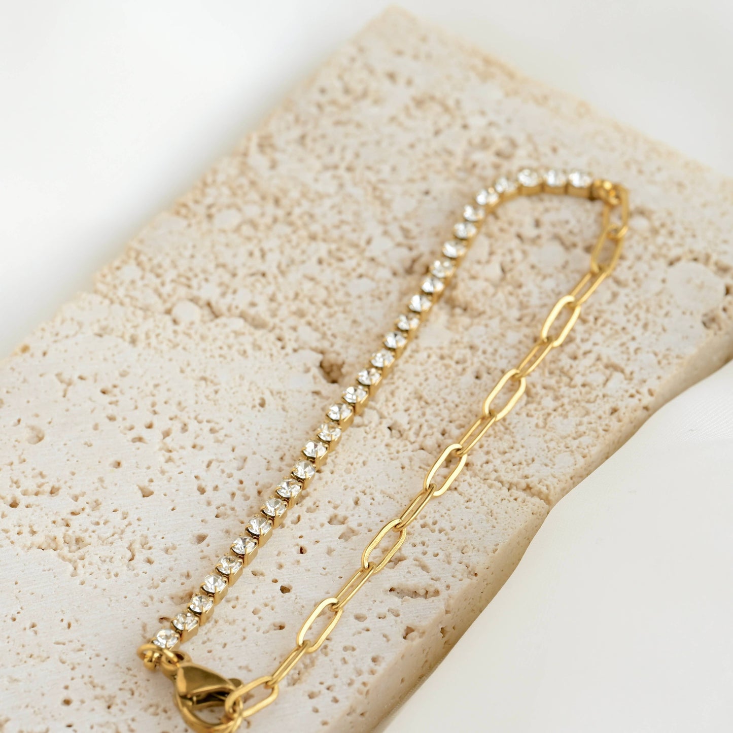 18k Gold Bracelets - Gold Beaded, Paperclip, Tennis Bracelet