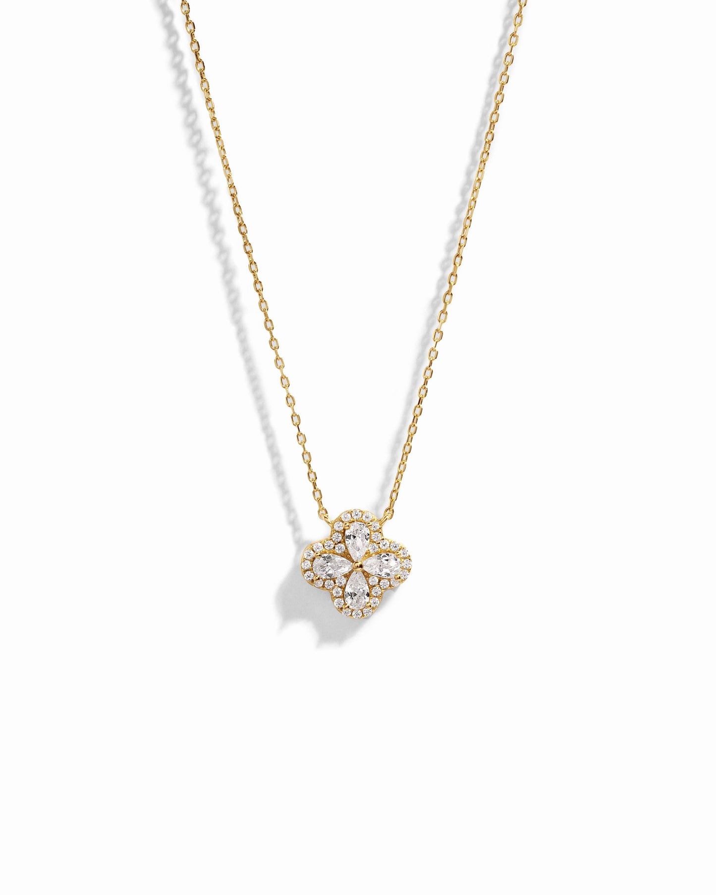 Pear Four Leaf Clover Necklace