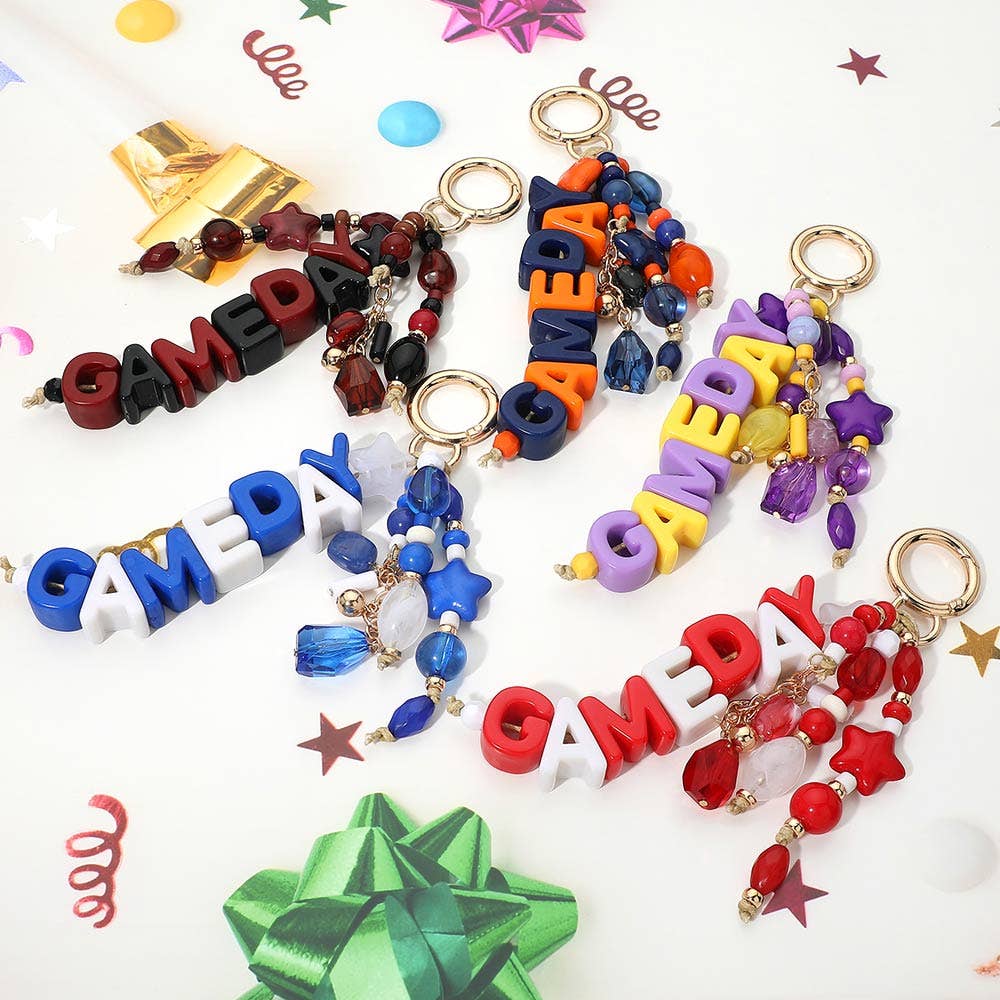 GAME DAY Star Beads Beaded Drop Keychain Bag Charm