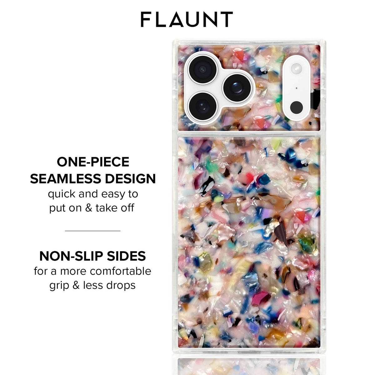 Rainbow Confetti Tortoise Shell MagSafe iPhone Case
