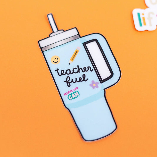 Teacher Fuel Tumbler Decal Sticker
