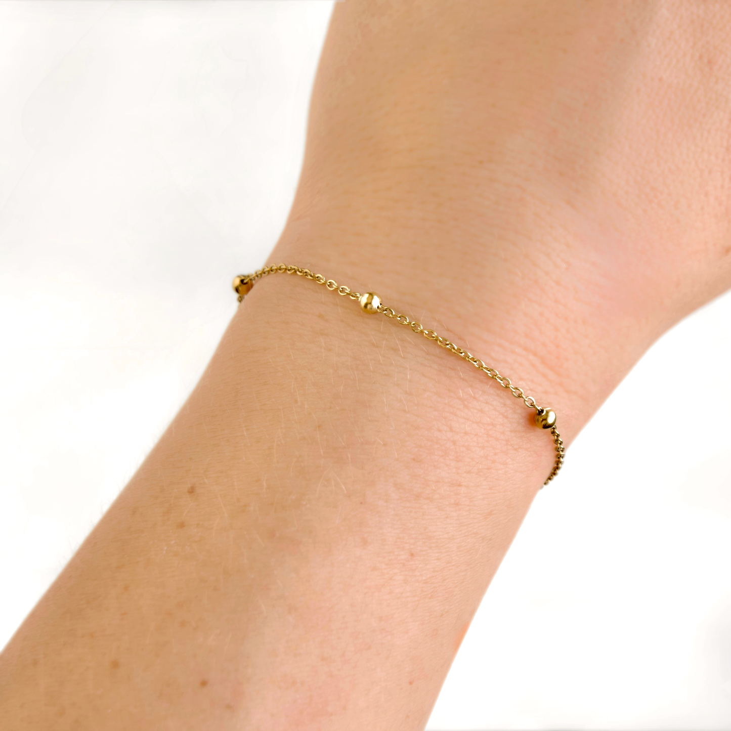 Everyday Stacking Bracelets - Stainless Steel Gold Chains