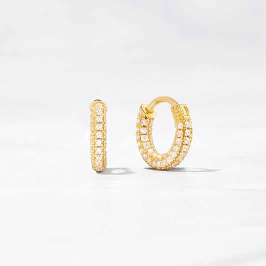12mm Pavé Hoop Earrings